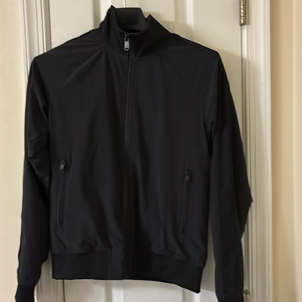 ATHLETA Full-Front Zip Jacket Black Sz XS Lined Polyester Blend NWOT